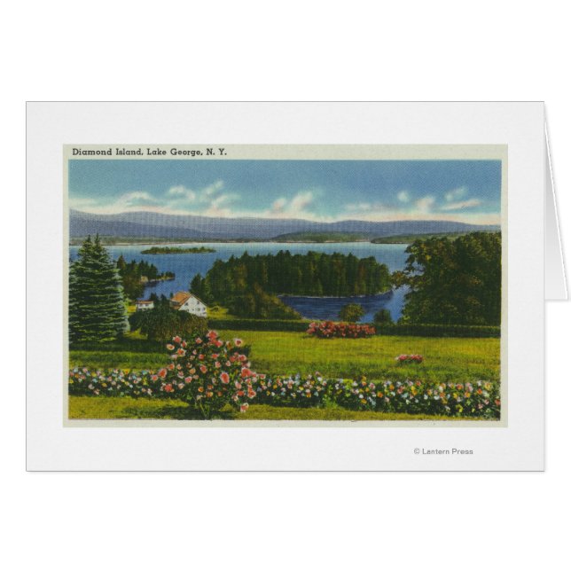 Hillside View of Diamond Island and Sjö Hälsningskort (Framsidan Horizontal)