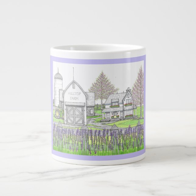 Hilltop Farm Jumbo Size Mugg med lila (Framsidan)