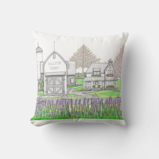 Hilltop Farm Pillow Kudde (Framsida)