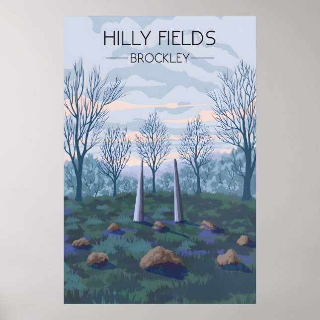Hilly Fields London Park Travel Poster (Framsidan)