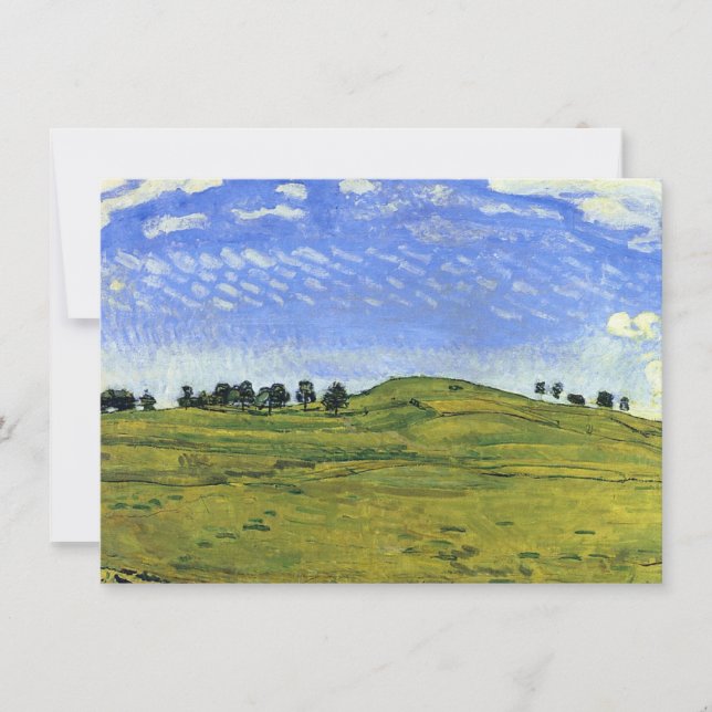 Hilly Ligcape with Ravens (av Ferdinand Hodler) Kort (Framsida)