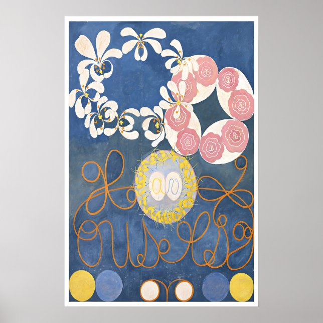 Hilma Af Klint Abstrakt Konst Affisch Indigo (Framsidan)