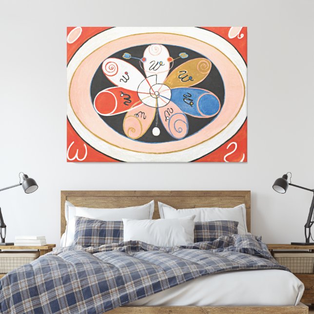 Hilma af Klint - Evolution, nr 15, grupp IV, De S Canvastryck (Insitu (sovrum))