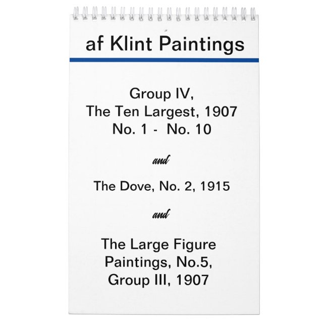 Hilma af Klint, Moderna målningar Kalender (Baksida)