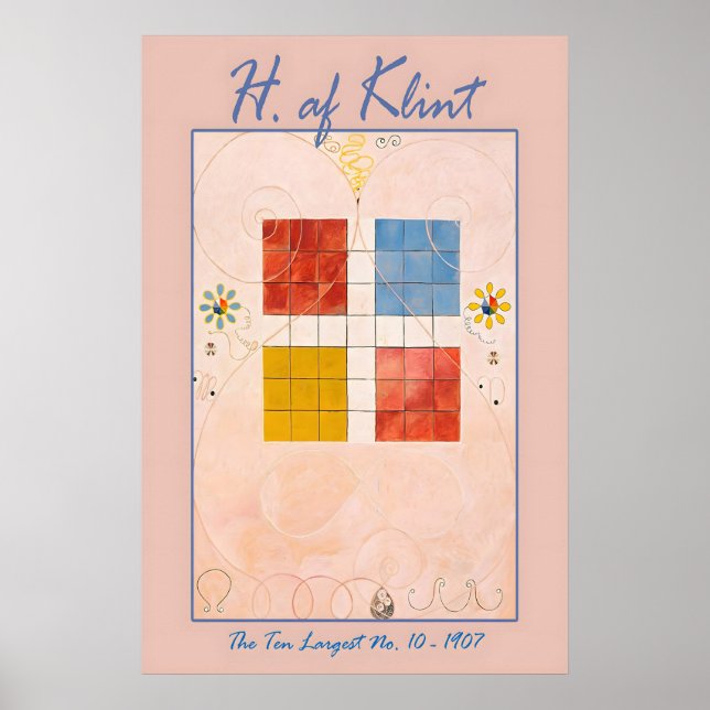 Hilma Af Klint Pastell Rosa Abstrakt Konsttryck Poster (Framsidan)