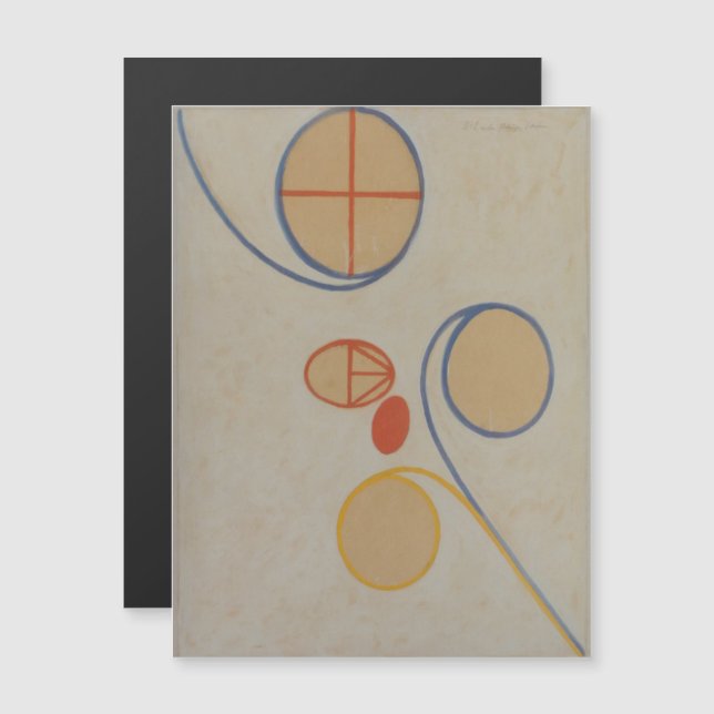 Hilma Af Klint, Seven Point Star No2, Abstrakt Art Magnetisk Inbjudningskort (Fram/baksida)