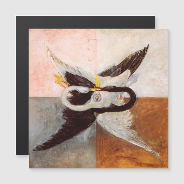 Hilma Af Klint, Svan nr 24, Abstrakt Art Magnetisk Inbjudningskort (Fram/baksida)