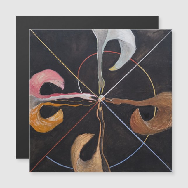 Hilma Af Klint, Svan nr 7, Abstrakt Art Magnetisk Inbjudningskort (Fram/baksida)