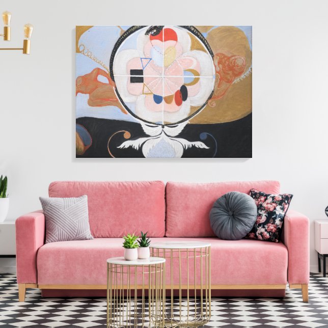 Hilma Af Klint, The Evolution No.13, Abstrakt Art. Canvastryck (Insitu (Vardagsrum))