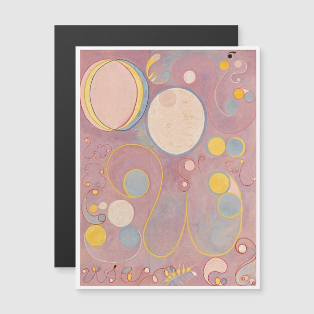 Hilma Af Klint, The Ten störst No8, Abstrakt Art Magnetisk Inbjudningskort (Fram/baksida)