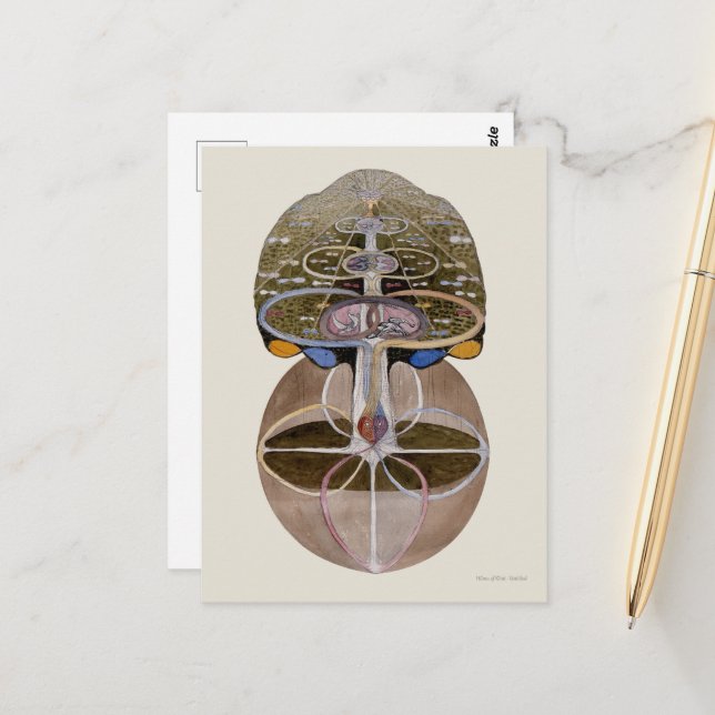Hilma af Klint - Träd of Knowledge, No 1 Vykort (Fram/Back In Situ)