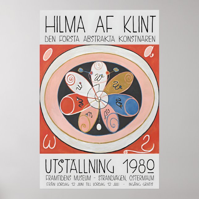 Hilma Af Klint Utställning Affisch Abstrakt Konst (Framsidan)