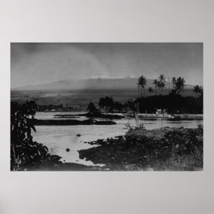 Hilo Hawaii - beskåda av staden fotograferar Poster