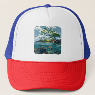 Hilo Hawaii Big Island Turtle Beach Vintage Keps