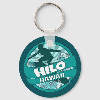 Hilo Hawaii teal surfer logotyp nyckelkedja Nyckelring