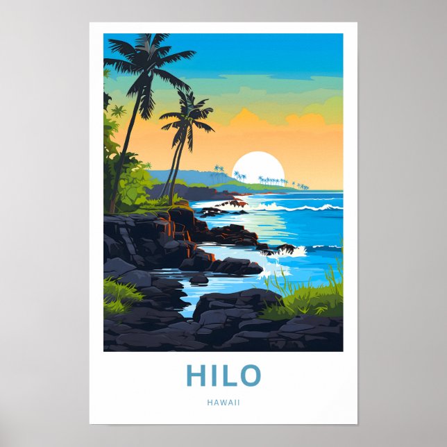 Hilo Hawaii Travel Print Poster (Framsidan)