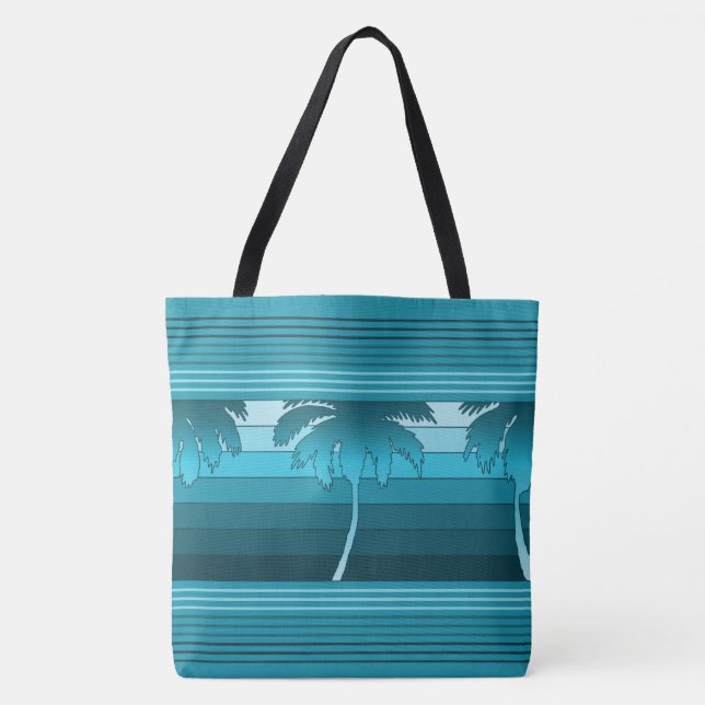 Hilo Hawaiian Handflatan Stripe Beach Bag Tygkasse (Framsida)
