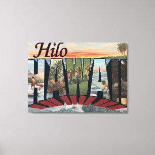 Hilo HawaiiLarge brev ScenesHilo, HI Canvastryck