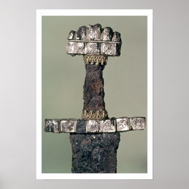 Hilt of a Viking-svärd som hittats i Hedeby, Danma Poster (Framsidan)