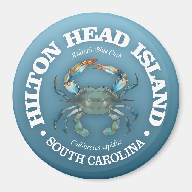 Hilton Head (blåkrabba) Magnet (Framsidan)
