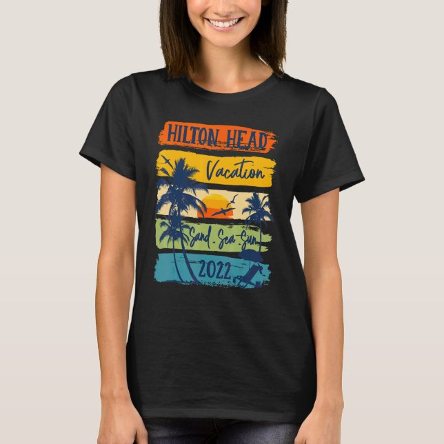 Hilton Head Carolina Vacation 2022 Matching Family T Shirt (Framsida)