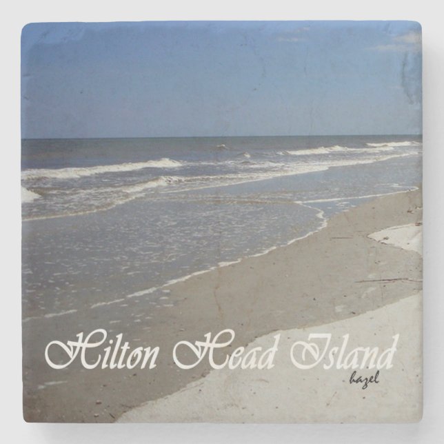 Hilton Head Island Coaster. för strandplatsmarmor Stenunderlägg (Framsidan)