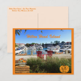 Hilton Head Island Harbor Town Marina Hej Fall Vykort