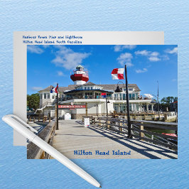 Hilton Head Island Harbor Town Pier & Lighthouse Vykort