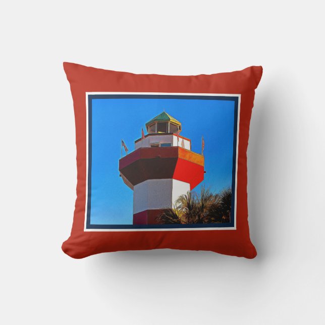 Hilton Head Island Harbour Town Lighthouse Kudde (Framsida)