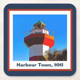 Hilton Head Island Harbour Town Lighthouse Underlägg Papper Kvadrat