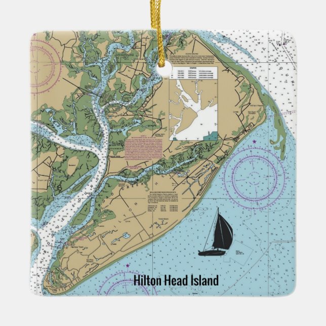 Hilton Head Island Julgransprydnad Keramik (Framsida)