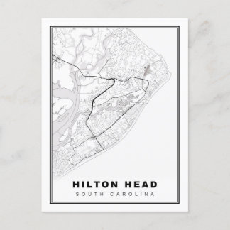 Hilton Head Island Karta Vykort