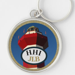 Hilton Head Island Lighthouse Anpassningsbar Nycke Rund Silverfärgad Nyckelring