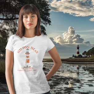 Hilton Head Island Lighthouse Harbour Town Familj T Shirt