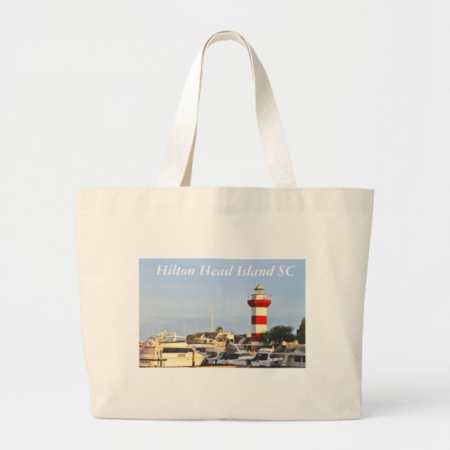 Hilton Head Island Lighthouse Photography on Tote Jumbo Tygkasse (Framsidan)