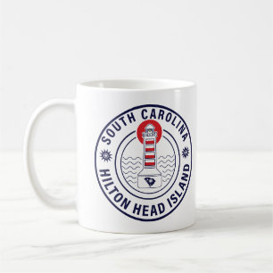 Hilton Head Island Lighthouse Retro Sunset Kaffemugg