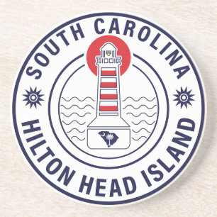 Hilton Head Island Lighthouse Retro Sunset Underlägg