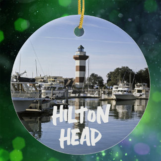 Hilton Head Island Lighthouse, South Carolina Julgransprydnad Keramik