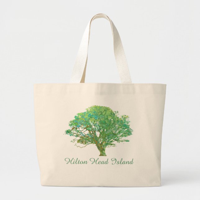 Hilton Head Island Live Oak Tote Bag Jumbo Tygkasse (Framsidan)