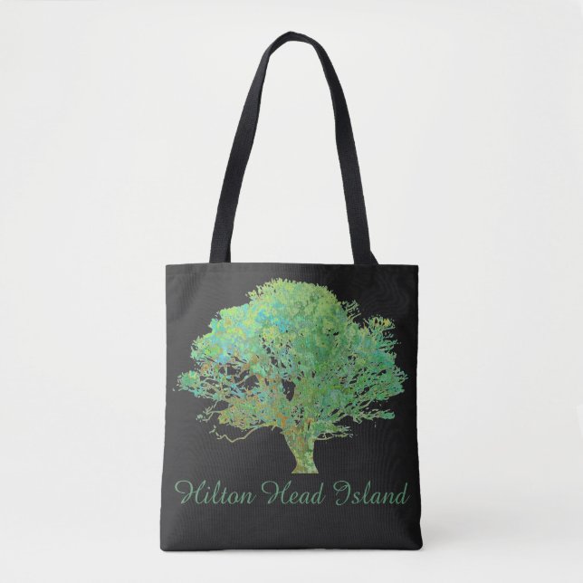Hilton Head Island live oak träd Tote Bag Tygkasse (Framsida)