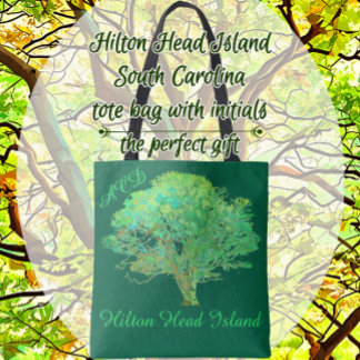 Hilton Head Island live oak tree Tote Bag Tygkasse