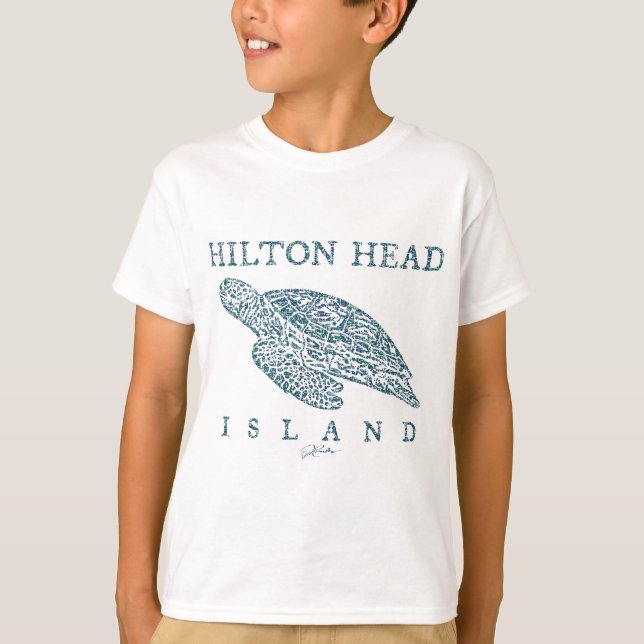Hilton Head Island, SC, Gliding Sea Turtle T Shirt (Framsida)