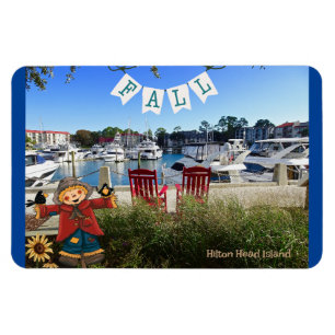 Hilton Head Island Sea Gräs Marina Fall Fågelskräm Magnet