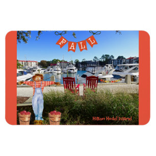 Hilton Head Island Sea Gräs Marina Fall Fågelskräm Magnet