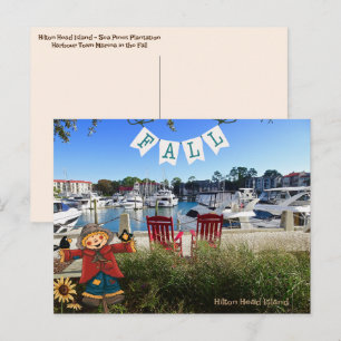 Hilton Head Island Sea Gräs Marina Fall Fågelskräm Vykort