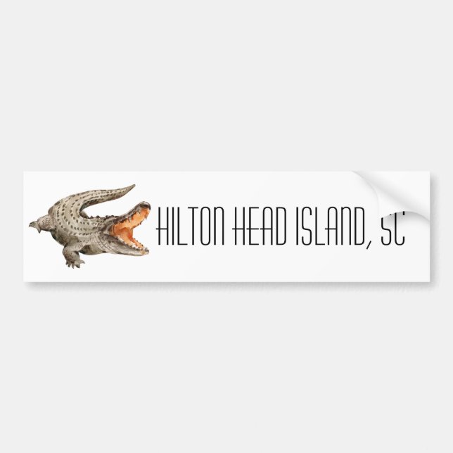 Hilton Head Island South Carolina Alligator Bildekal (Framsidan)