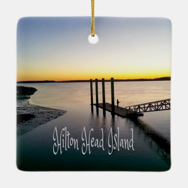 Hilton Head Island South Carolina Julgransprydnad Keramik (Baksida)