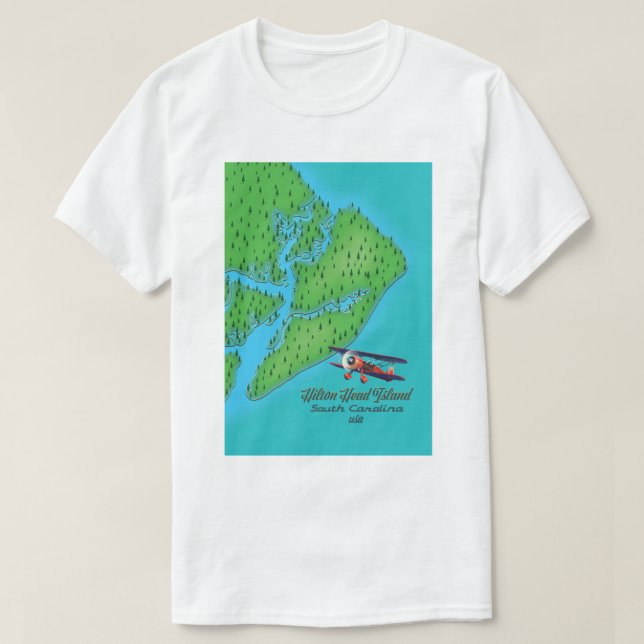 Hilton Head Island South Carolina Karta T Shirt (Design framsida)