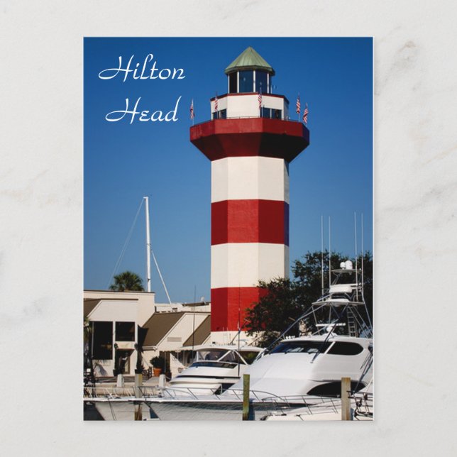 Hilton Head, SC Harbour Town Lighthouse Postcard Vykort (Framsida)