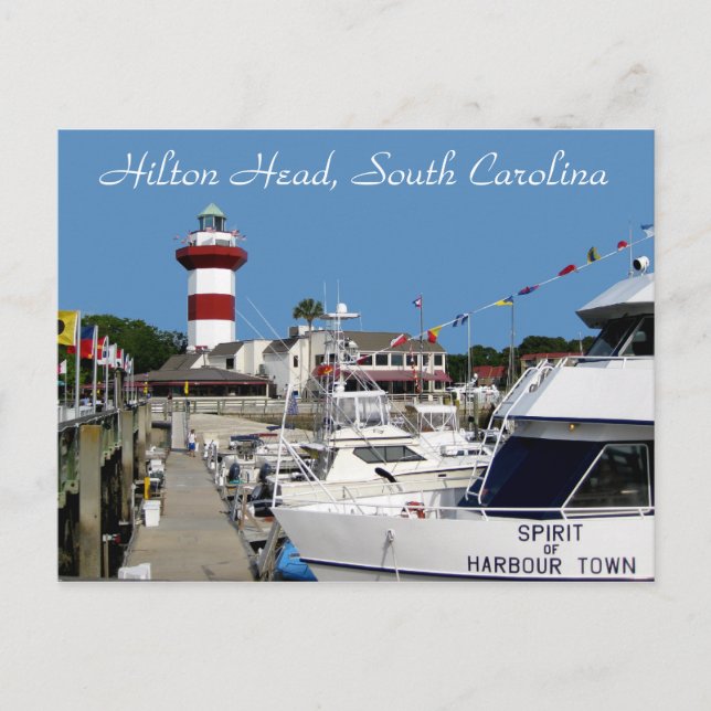 Hilton Head, SC Harbour Town Lighthouse Postcard Vykort (Framsida)